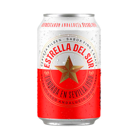 CERVEZA ESTRELLA DEL SUR LATA 330 CC.