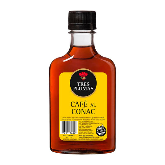 PETACA LICOR T.PLUMAS CAFE/COGN 200 CC.