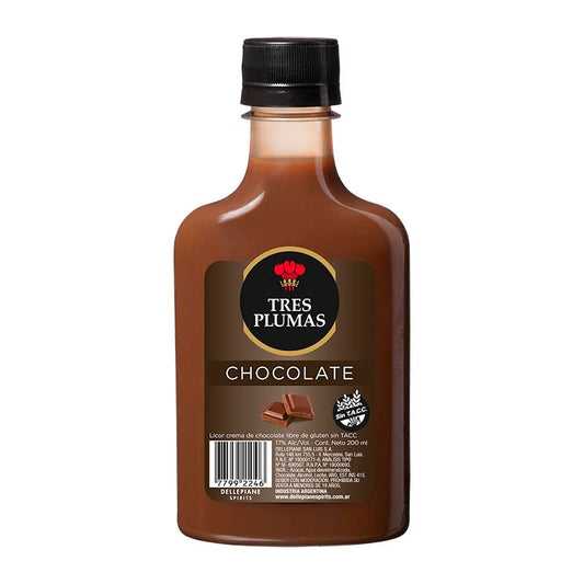 PETACA LICOR T.PLUMAS CHOCOLATE 200 CC.