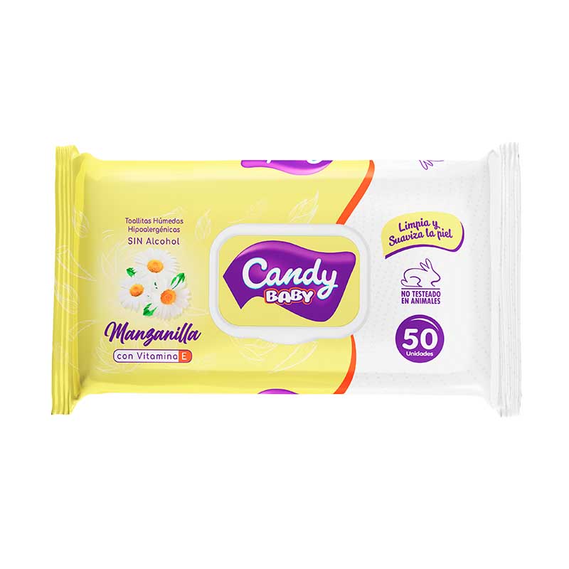 T.HUMEDAS CANDY BABY MANZANILLA F/P 50 Un.