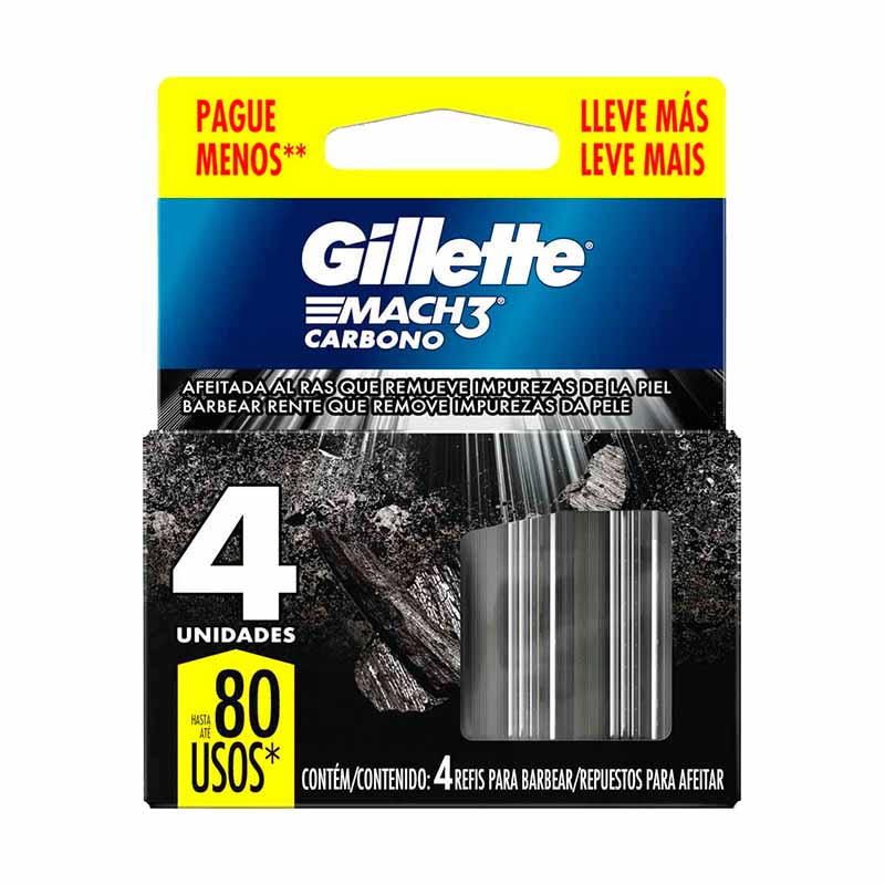 REPUESTO GILLETTE MATCH3 CARBONO 4 Un.