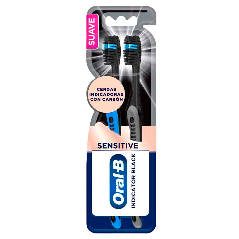 CEPILLO ORAL B INDICATOR CHARCOAL 2 Un.