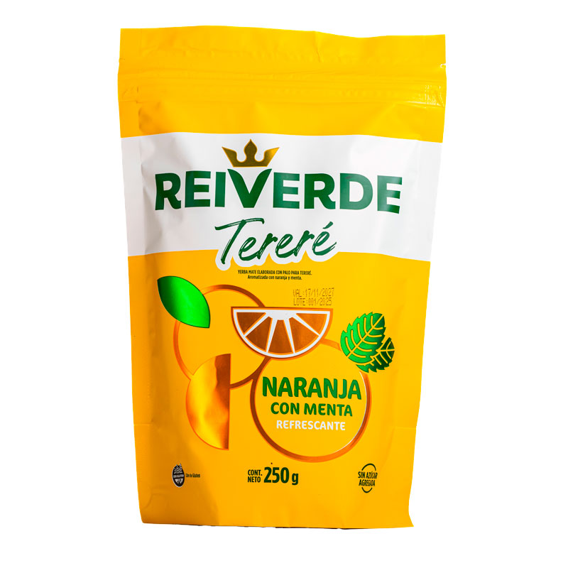 YERBA TERERE REI VERDE NARANJA Y MENTA 250 Grs