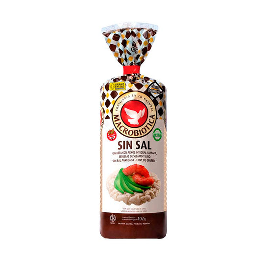 GALLETA ARROZ MACROBIOT S/SAL 102 Grs
