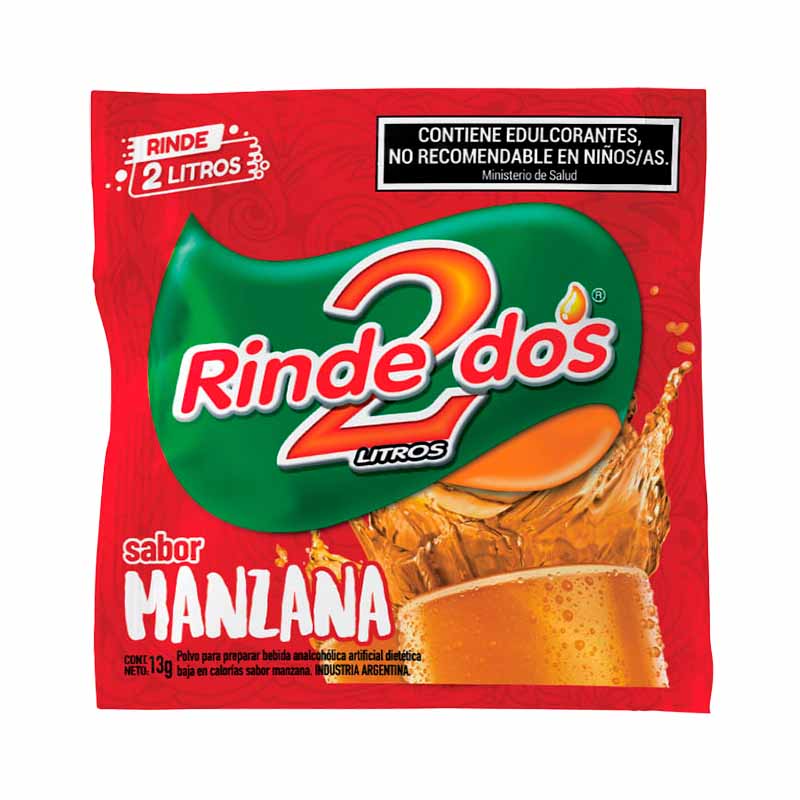 JUGO POLVO RINDE DOS MANZANA 13 Grs