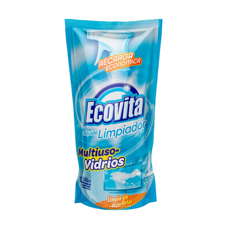 LIMPIADOR ECOVITA VIDRIO D/P 500 ml.