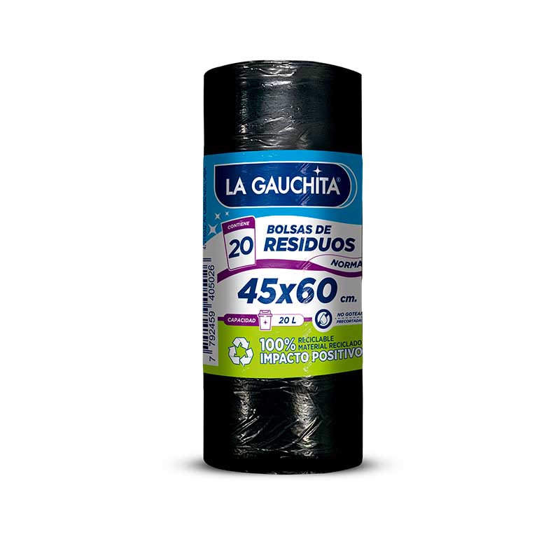 BOLSA RESIDUO LA GAUCHITA ROLLO 45X60 20 Un.