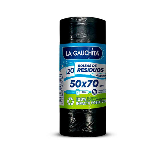 BOLSA RESIDUO LA GAUCHITA ROLLO 50X70 20 Un.