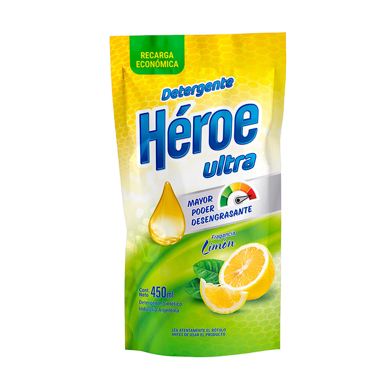 LAVAVAJILLA HEROE ULTRA LIMON 450 ml.