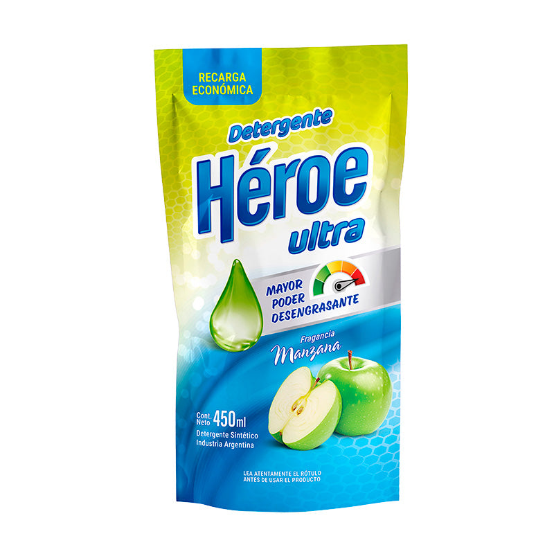 LAVAVAJILLA HEROE ULTRA MANZANA 450 ml.