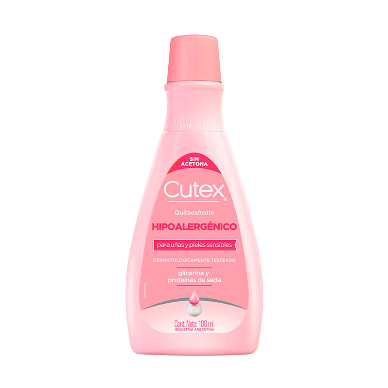 QUITAESMALTE CUTEX HIPOALARGENICO 100 ml.