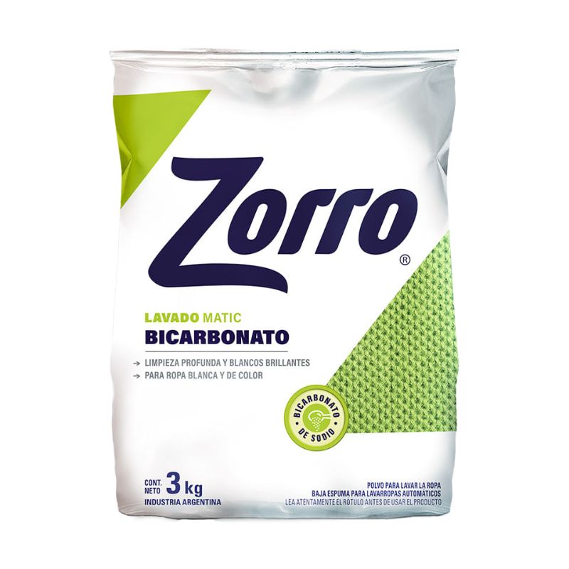 JABON POLVO ZORRO BICARB.AE 3 Kgs