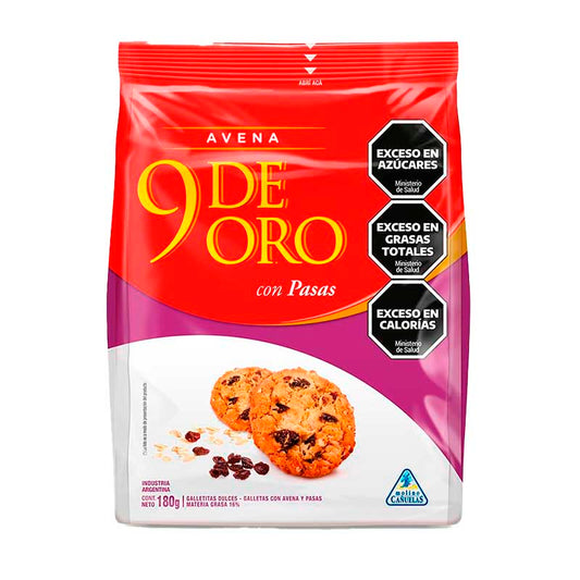 GALLETITA 9 de ORO AVE/PASAS 180 Grs
