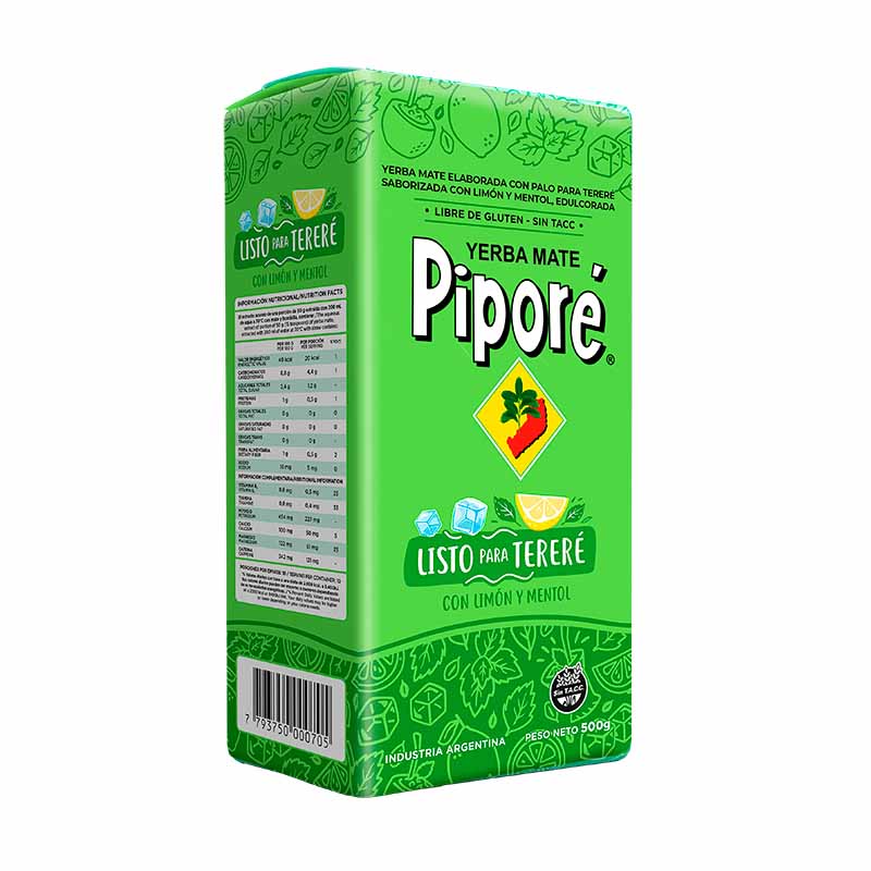 YERBA PIPORE LIMON Y MENTOL 500 Grs