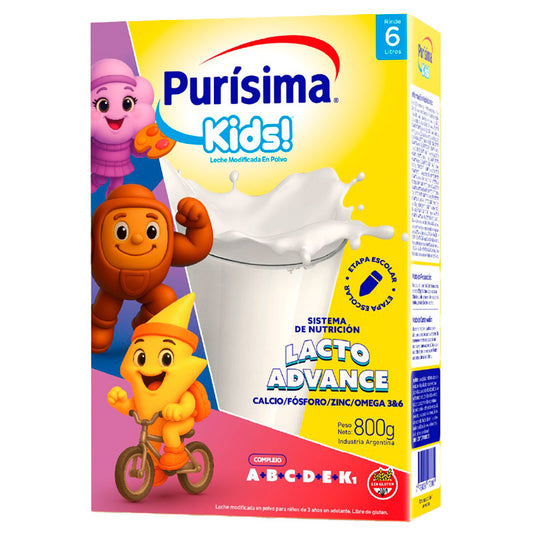 LECHE POLVO PURISIMA KIDS 800 Grs