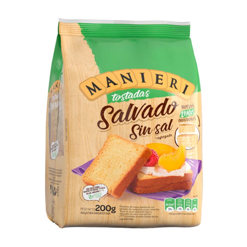 TOSTADA MANIERI SIN SAL 200 Grs