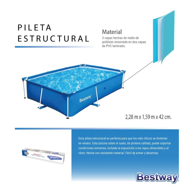 PILETA BESTWAY SP 228x159x42cm 1522 Lt.
