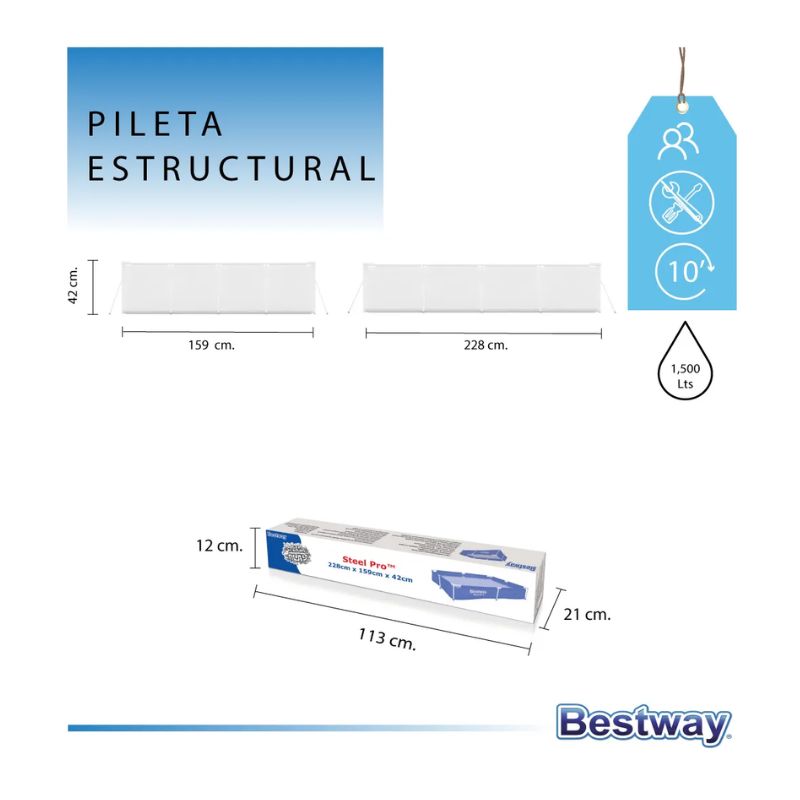 PILETA BESTWAY SP 228x159x42cm 1522 Lt.